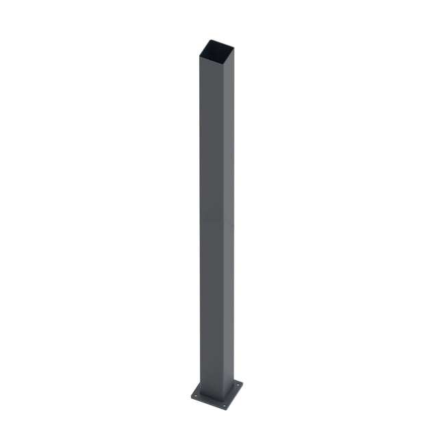 Stainless steel post 100x100-2000 with mounting flange - Anthracite RAL 7016