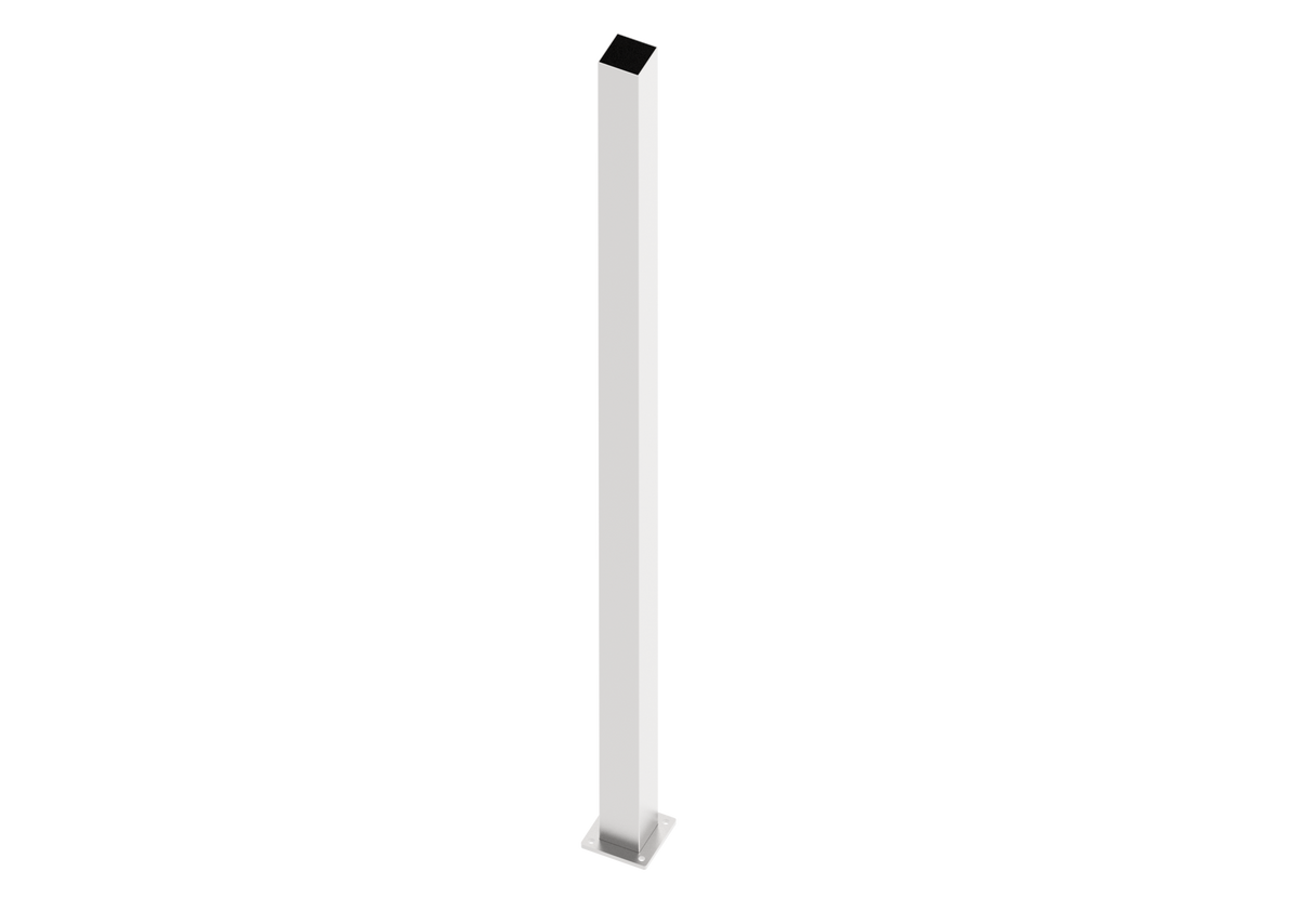 Stainless Steel Post 80x80-2000, with Mounting Flange, Natural