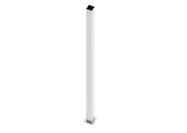 Stainless Steel Post 80x80-2000, with Mounting Flange, Natural