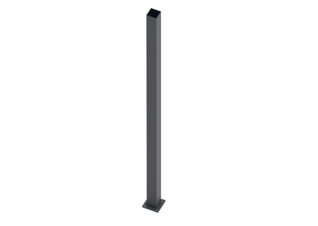 Stainless Steel Post 80x80-2000, with Anchor Flange, Anthracite RAL 7016