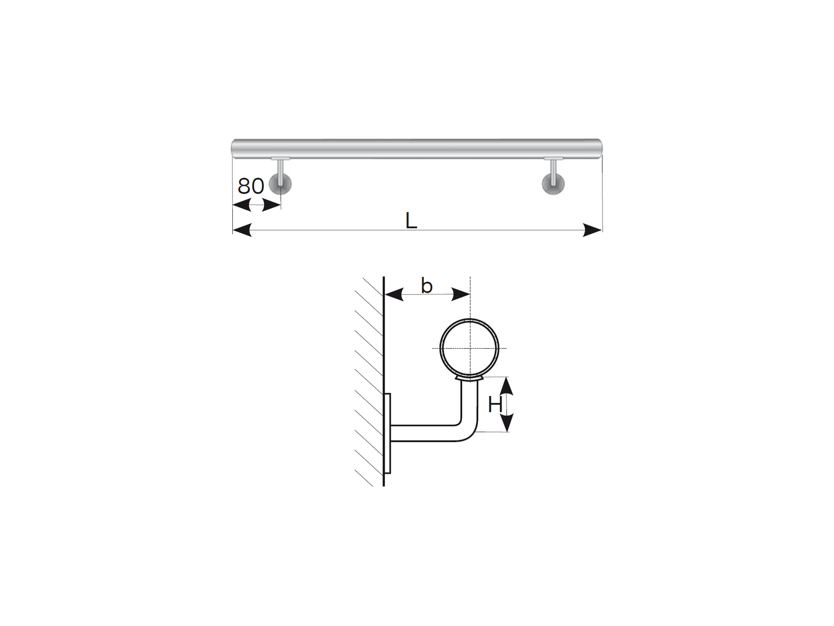 Madlo AISI304, D42,4/L6000mm lesk