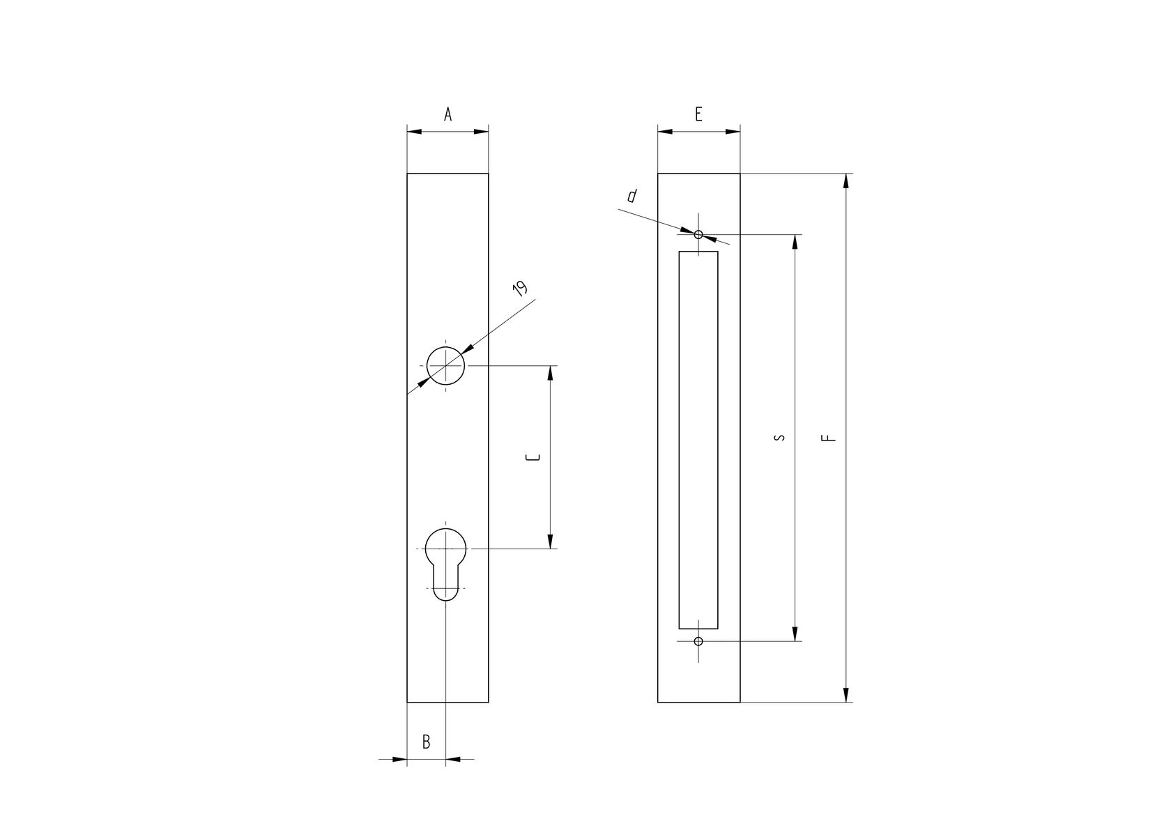 Zámková krabica k zámku B1/30-22x90, JP40x40