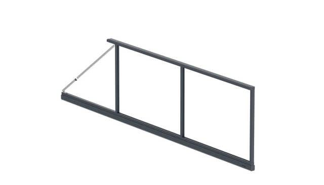 Hliníkový rám samonosnej posuvnej brány 6 x 2,125 m, nezmontovaný - Antracit R7016, s napinákom - SET