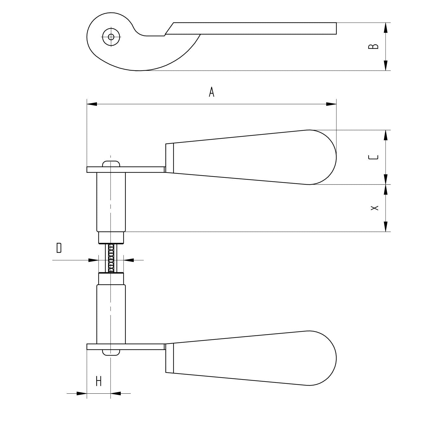 Kľučka L145, D17mm, Zn