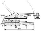 Pákový uzáver, Zn, L180mm