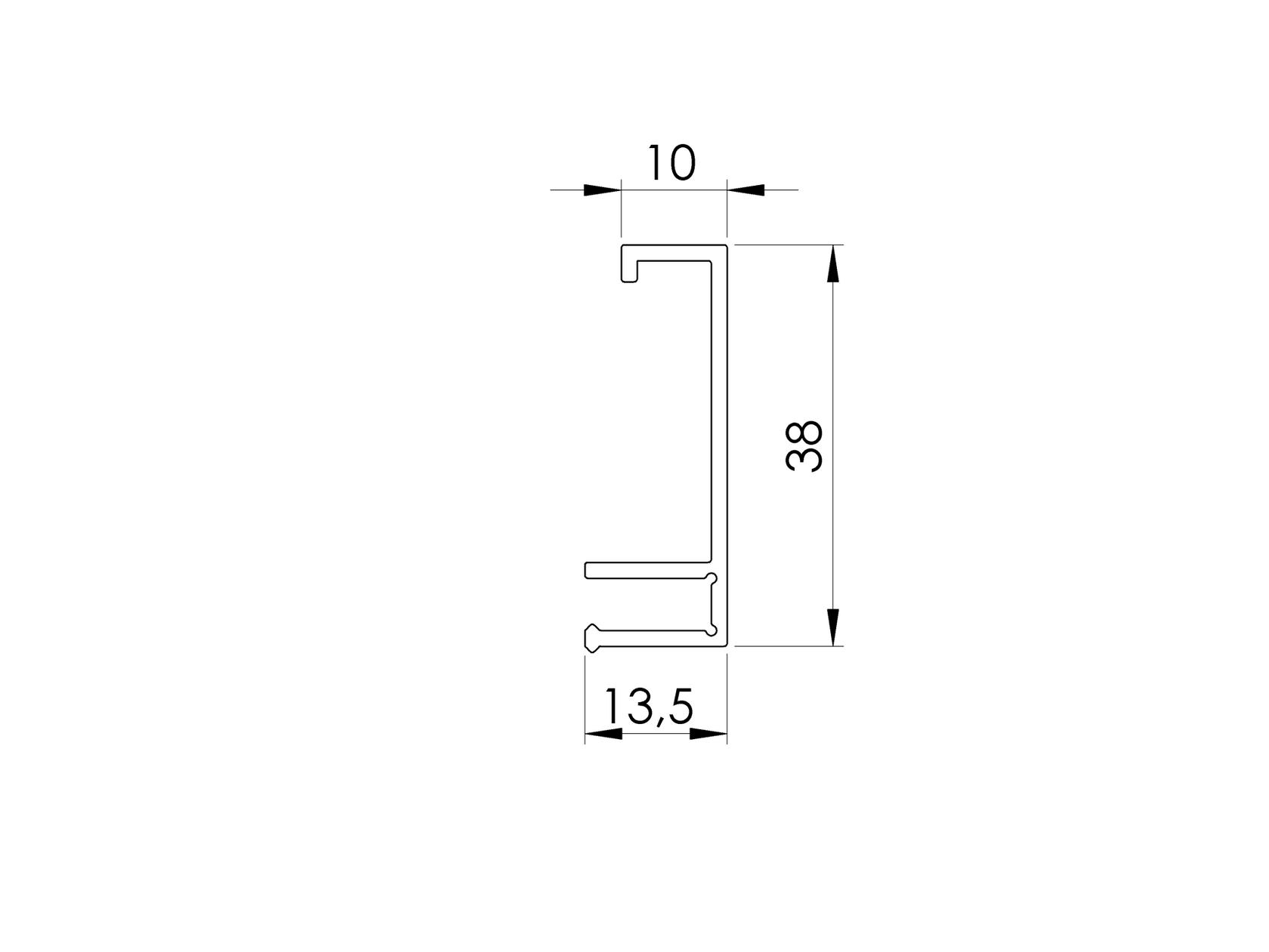 Hliníkový plotový adaptér pre výplne - 1700mm krycia lišta