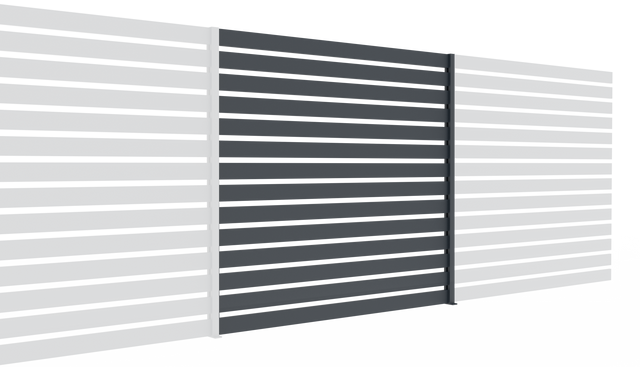 Hliníkový plot s latou 20x100 a stĺpikom 50x60, 1,85x2m