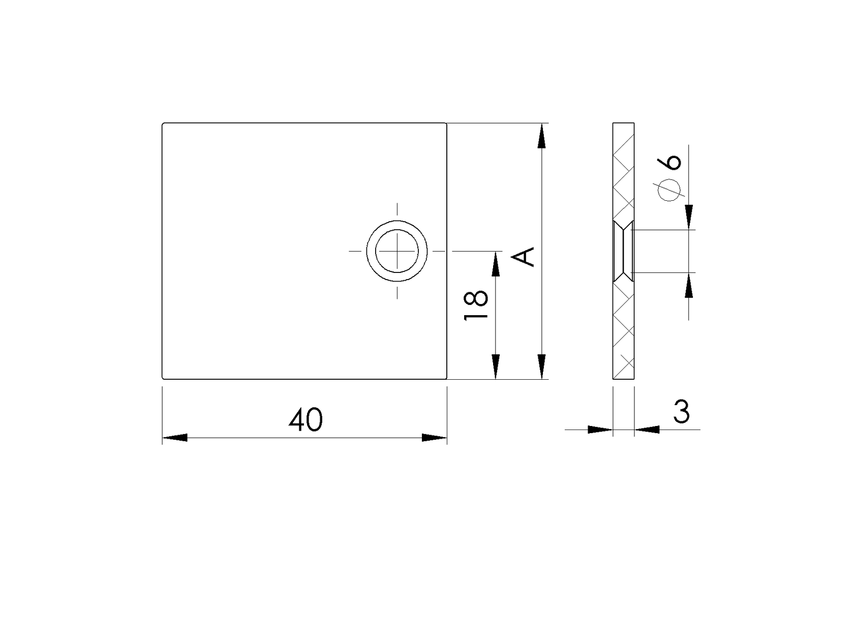 Hliníková krytka adaptéra pre 14mm laty 40x34 R7016