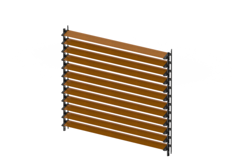 Set čierny ZN oceľový horizontálny naklápací systém 1,07 m s 1,5 m Drevo dekor ZLATÝ DUB kosodĺžnikovou výplňou 20x105