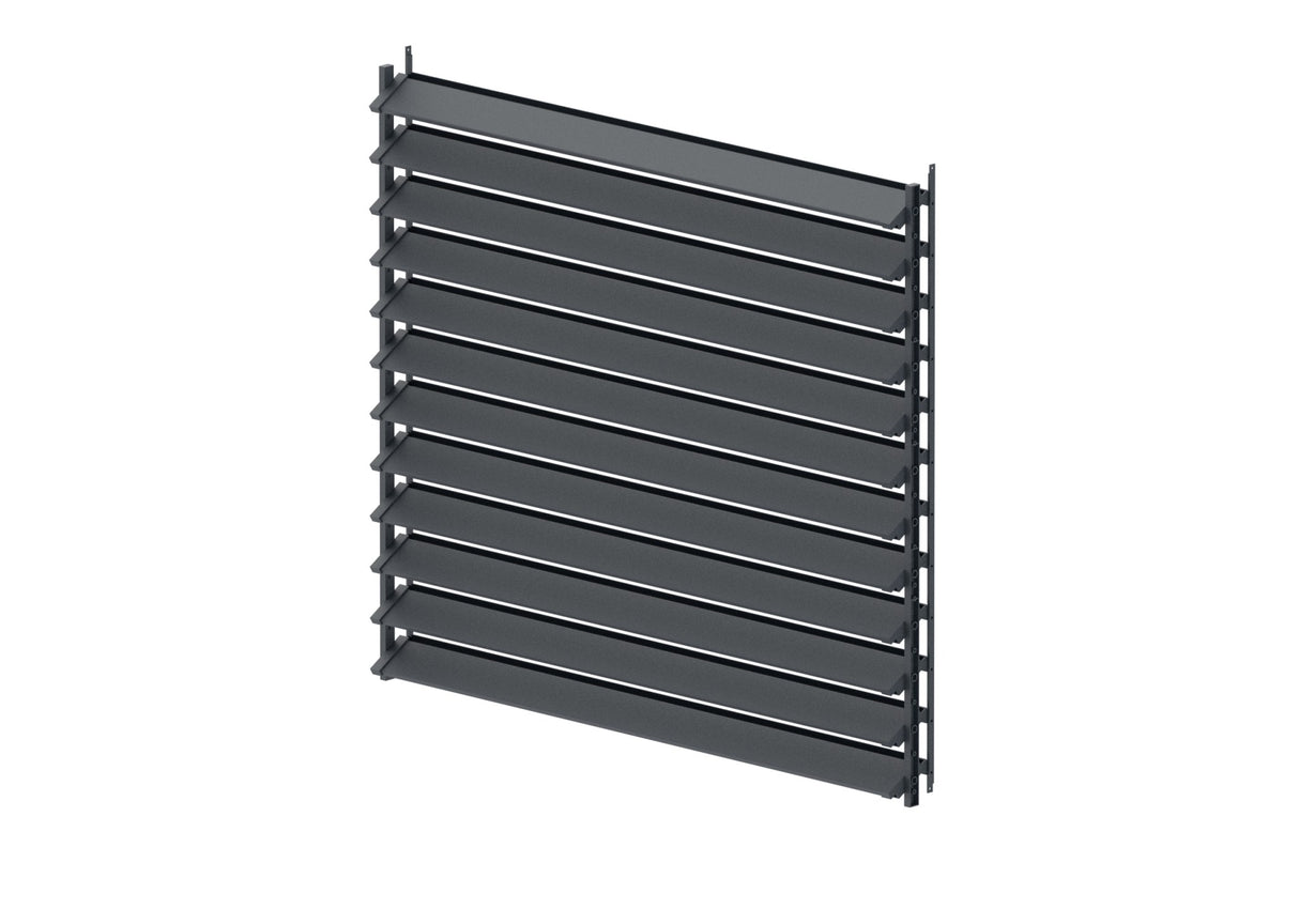 Set Anthracite Aluminum Horizontal Tilting System 1.09m with AL 1.2m Anthracite Infill 20x95mm