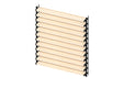 Set Black Aluminum Horizontal Tilting System 1.09 m with 1.2 m Pine Wood Infill 19x95