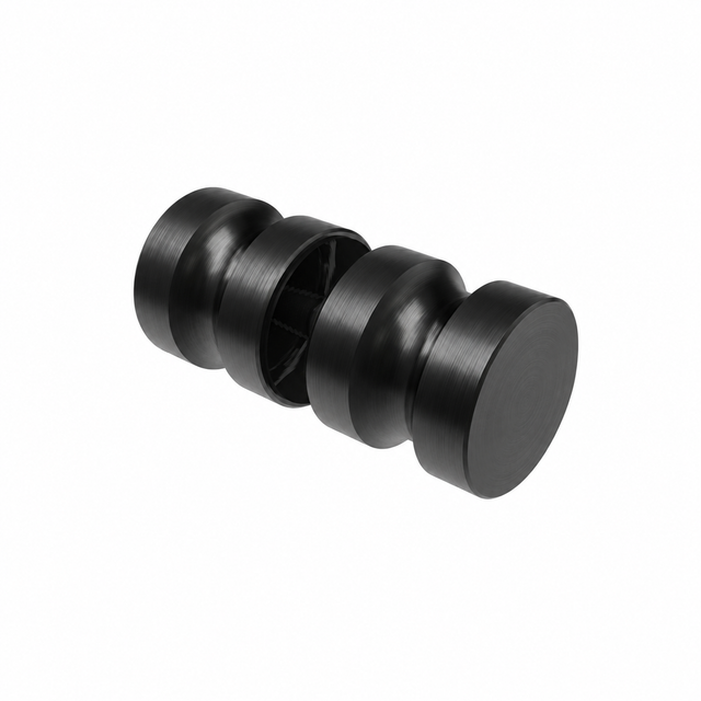Brushed back-to-back knob AISI 304, K320, 32mm BLACK