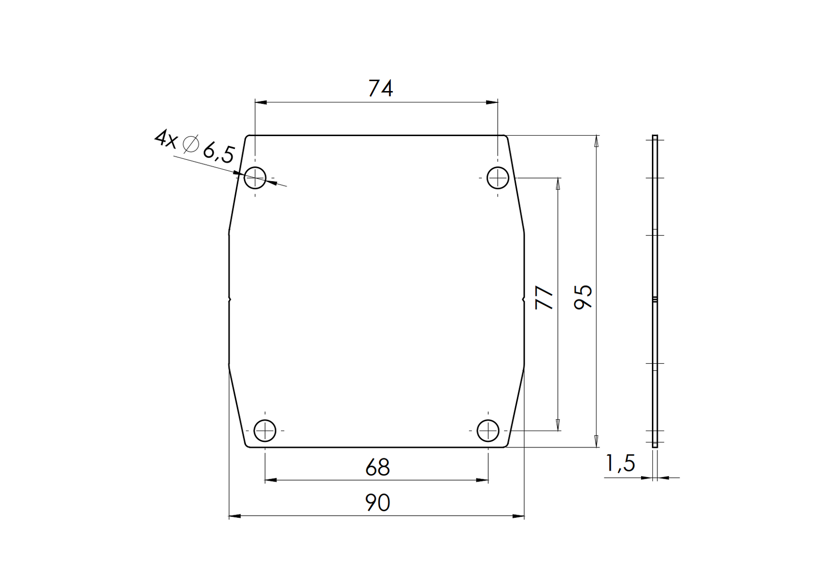 Krytka profilu Zn, profile 90x95mm