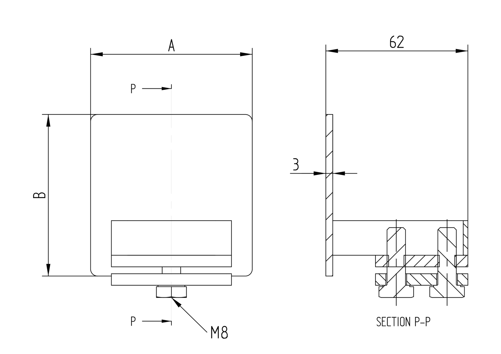 Krytka profilu Zn, profile 70x70mm