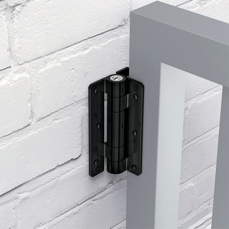 Záves pružinový jednostranný, Aluminium, montáž na stenu