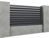 Hliníkové plotové pole so šikmou dvojdutinovou lamelou 20x120, 1,2x2m