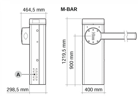 Závora s elektronikou 24V, do 5m