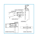 Corner connector 46x26 for profile 50x30