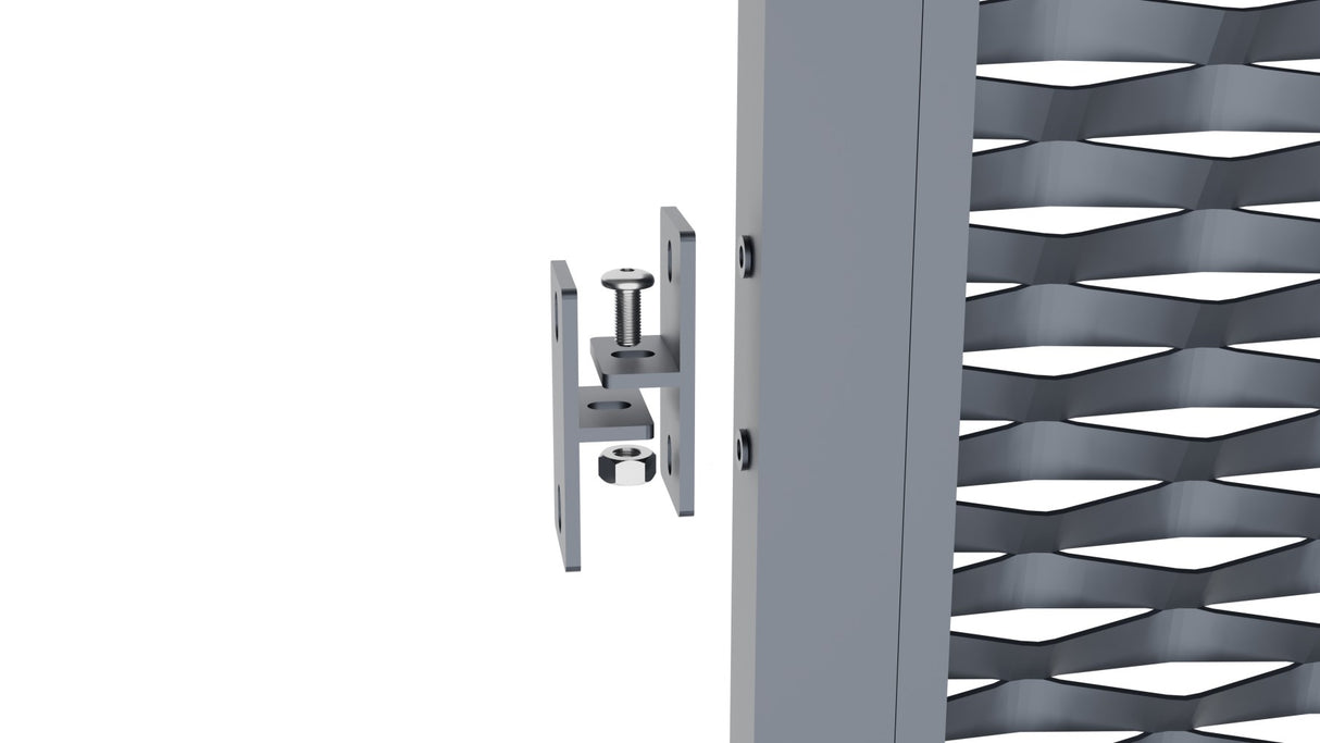 Aluminum fence panel 2000x1200mm expanded metal anthracite.