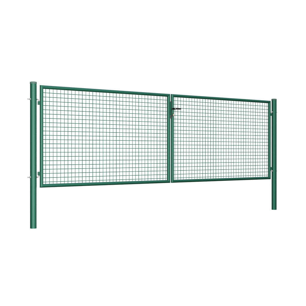 Brána 2kr. ROUND ZnPVC 4000x1200mm, D60mm, zelená