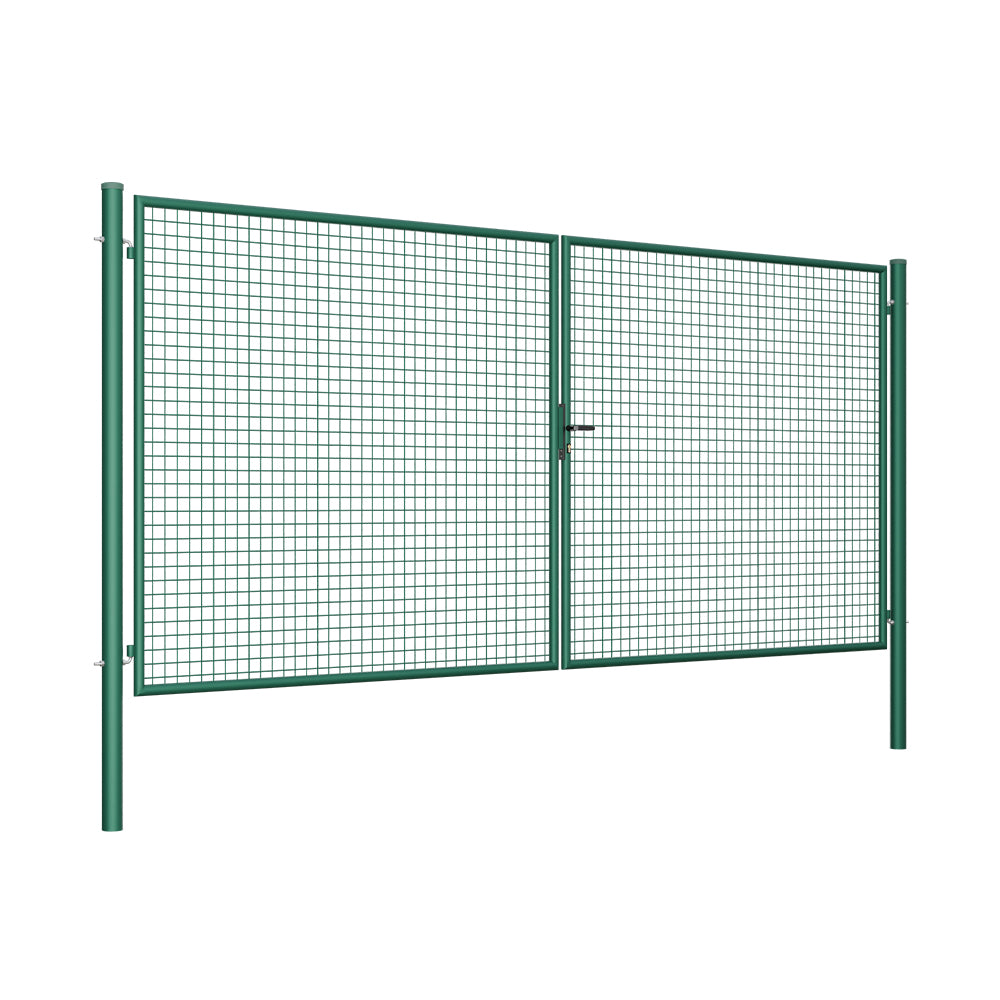 Brána 2kr. ROUND ZnPVC 4000x1800mm, D60mm, zelená