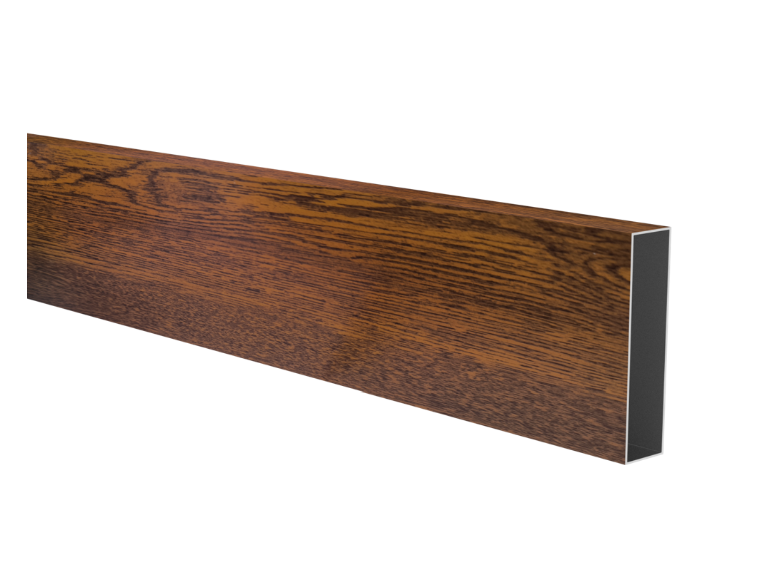 Aluminum fence infill 20 x 80 x 1.1 - 6.0 m - wood decor DARK WALNUT W01