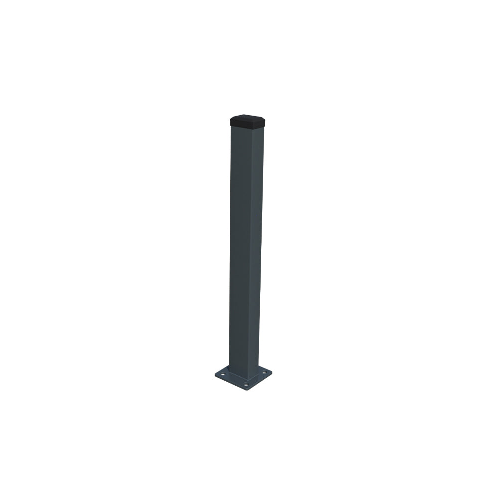 Horganyzott oszlop 60x40mm talppal és PVC sapkával, 1400mm, Antracit RAL 7016
