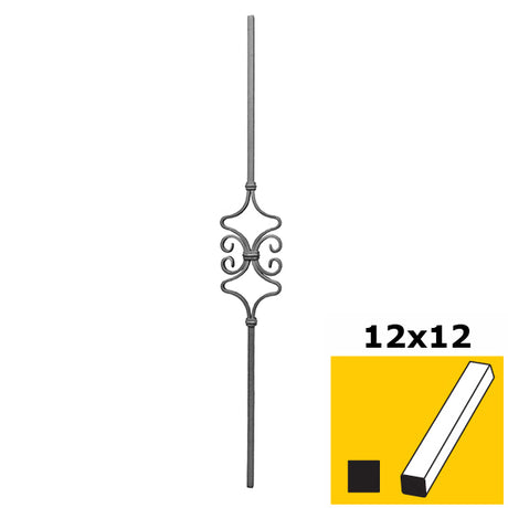 Tyč ozdobná h900, b120mm, 12x12mm