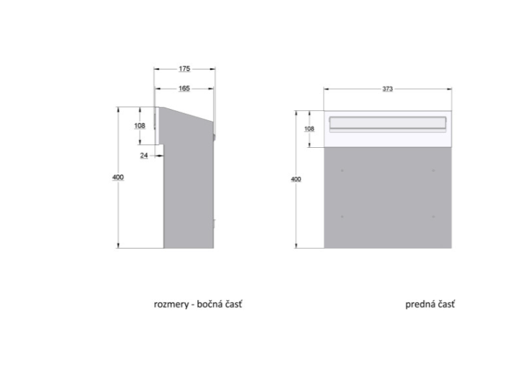 Built-in Mailbox, Galvanized Steel, Anthracite
