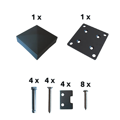 Base plate Al with accessory. anthracite AL 130x130mm