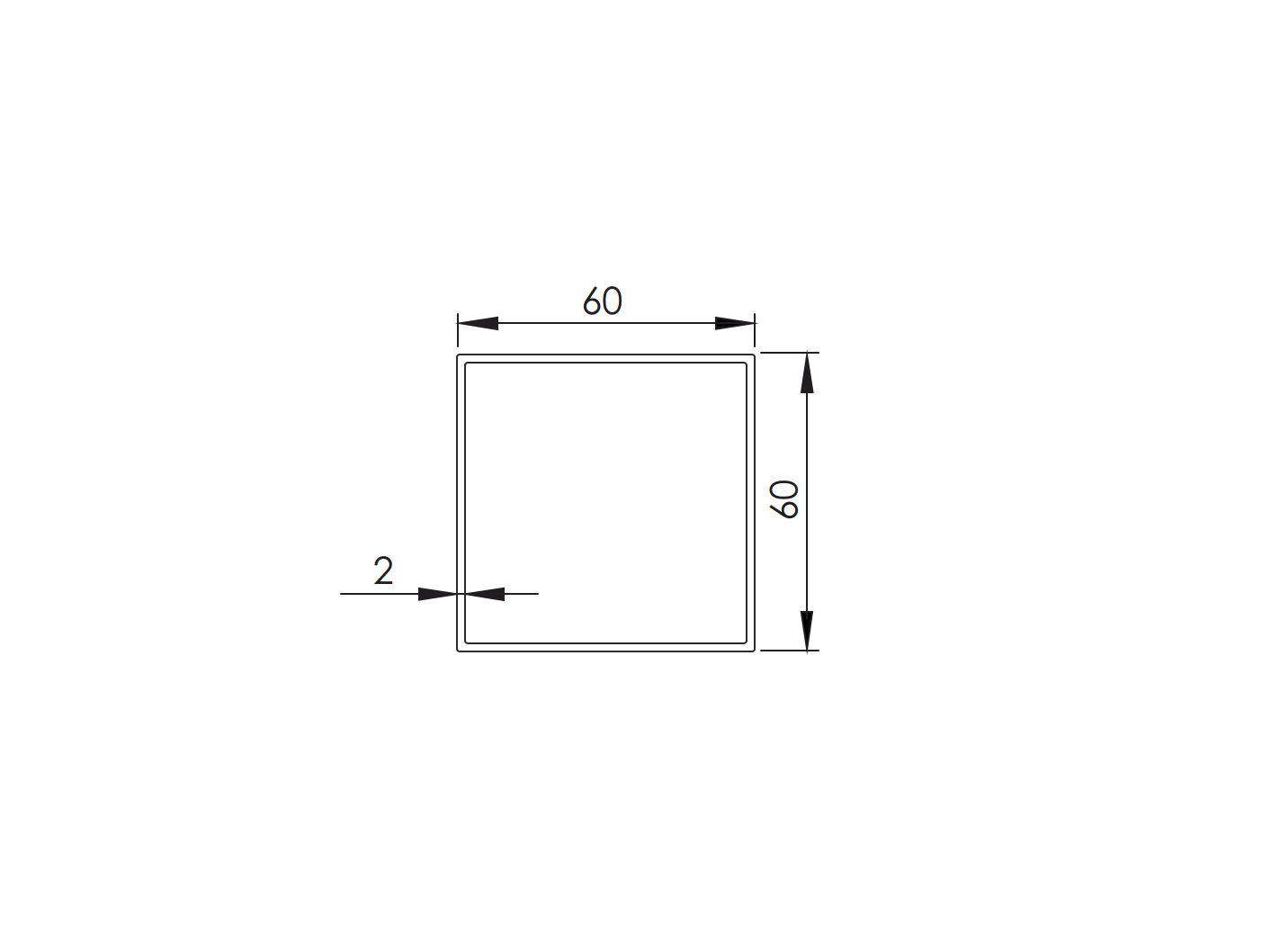 Profil pozinkovaný JP 60 x 60 x 2mm - 6000