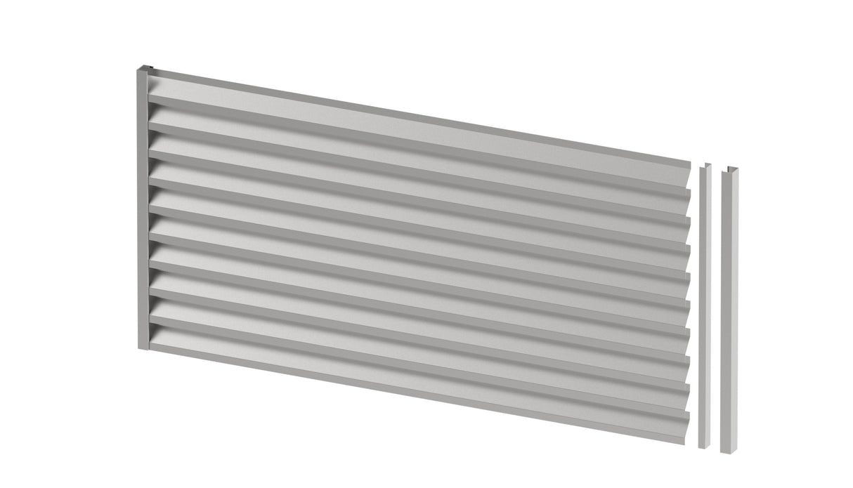 Horganyzott acél kerítés 1x2m horganyzott acél zsalus betéttel 40,5x105, Natural