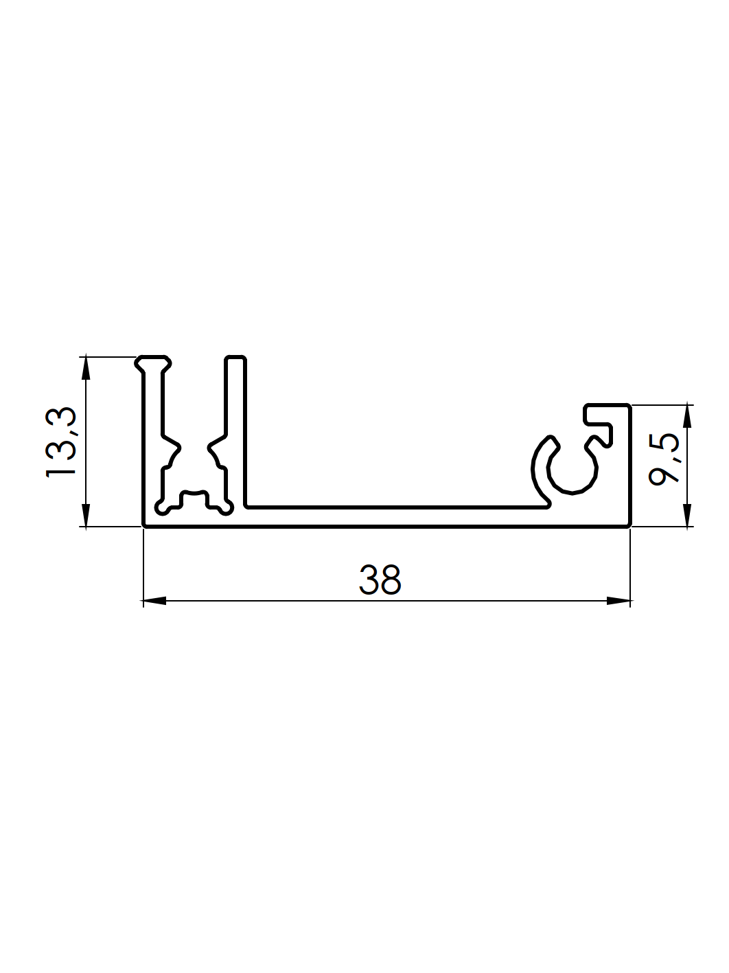 Hliníkový plotový adaptér pre výplne - 1500mm krycia lišta