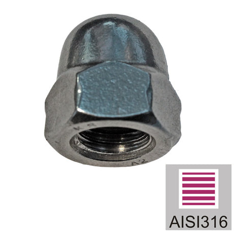 Matica klobúková, nerezová, AISI316, M10