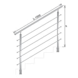 Zábradlie schody BS AISI304, 40x40x2/4xd12/H900/L1
