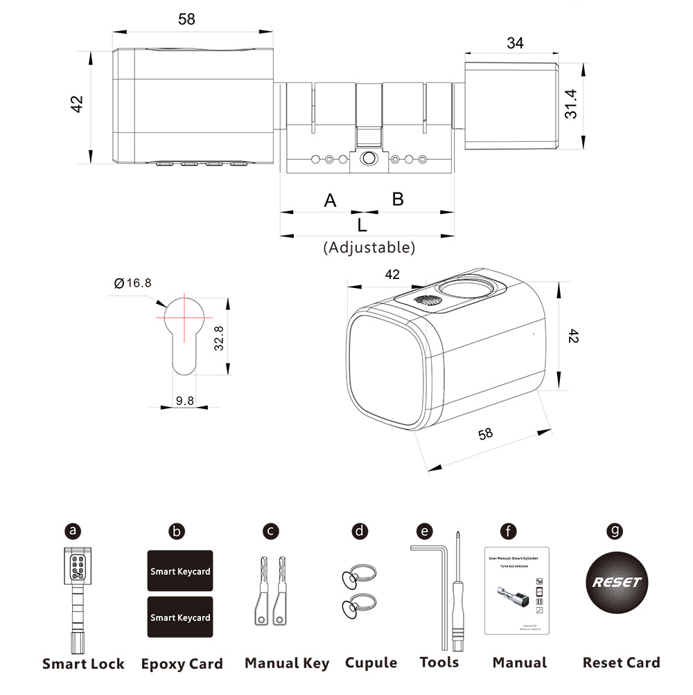 Vložka cylindrická obojstranná 70-90mm SMART