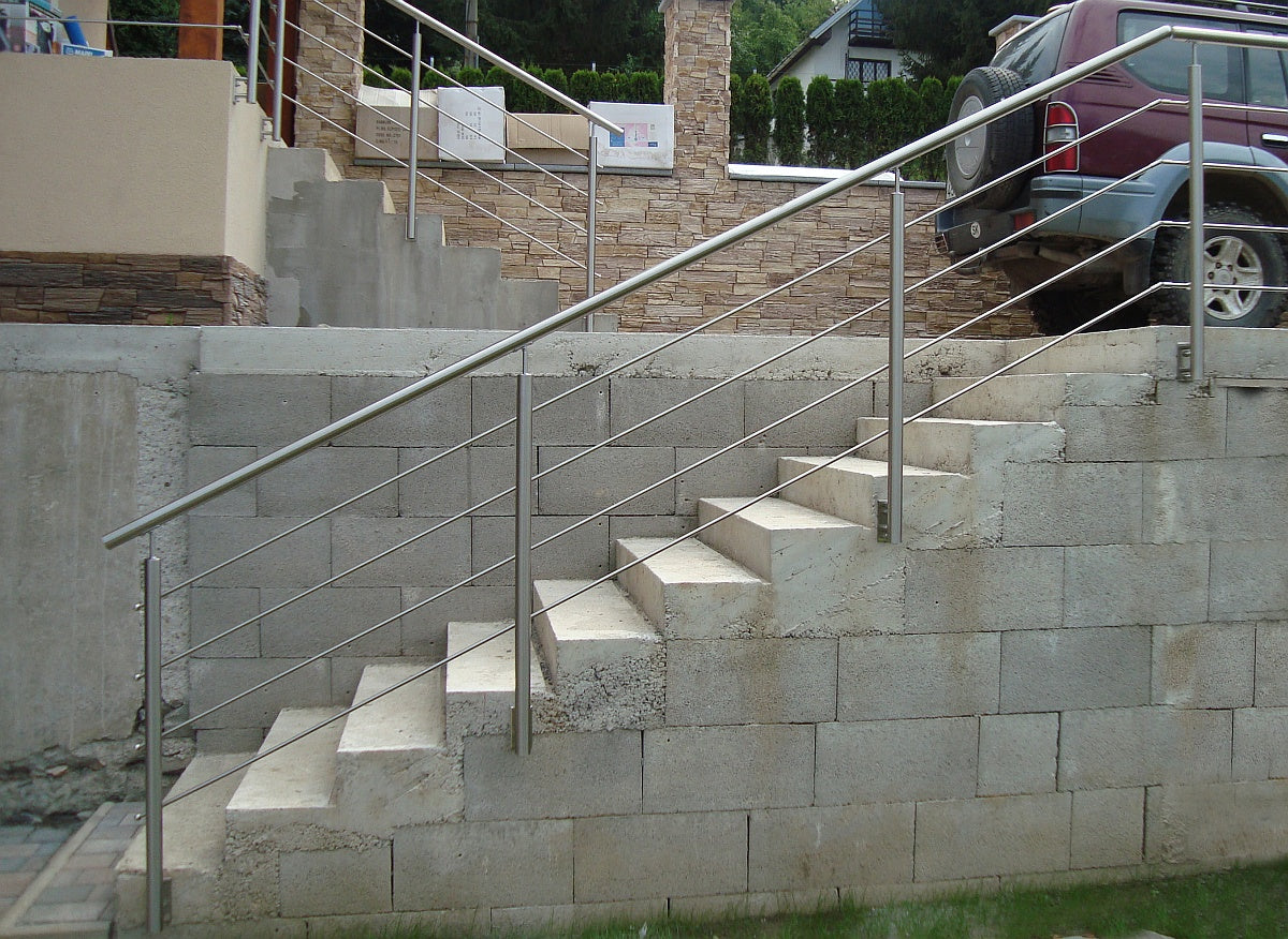 Nerezové zábradlie na schody, 6000x1000mm, BS