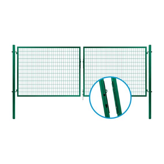 Gate 2pcs. SOLID ZnPVC 3542x1450mm, green