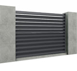 Hliníkové plotové pole so šikmou dvojdutinovou lamelou 20x120, 1,7x2m