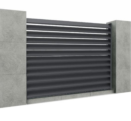 Hliníkové plotové pole so šikmou jednodutinovou lamelou 20x120, 1,7x2m