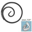 Element tvaru-krúžok s chvostom D125, 12x6mm
