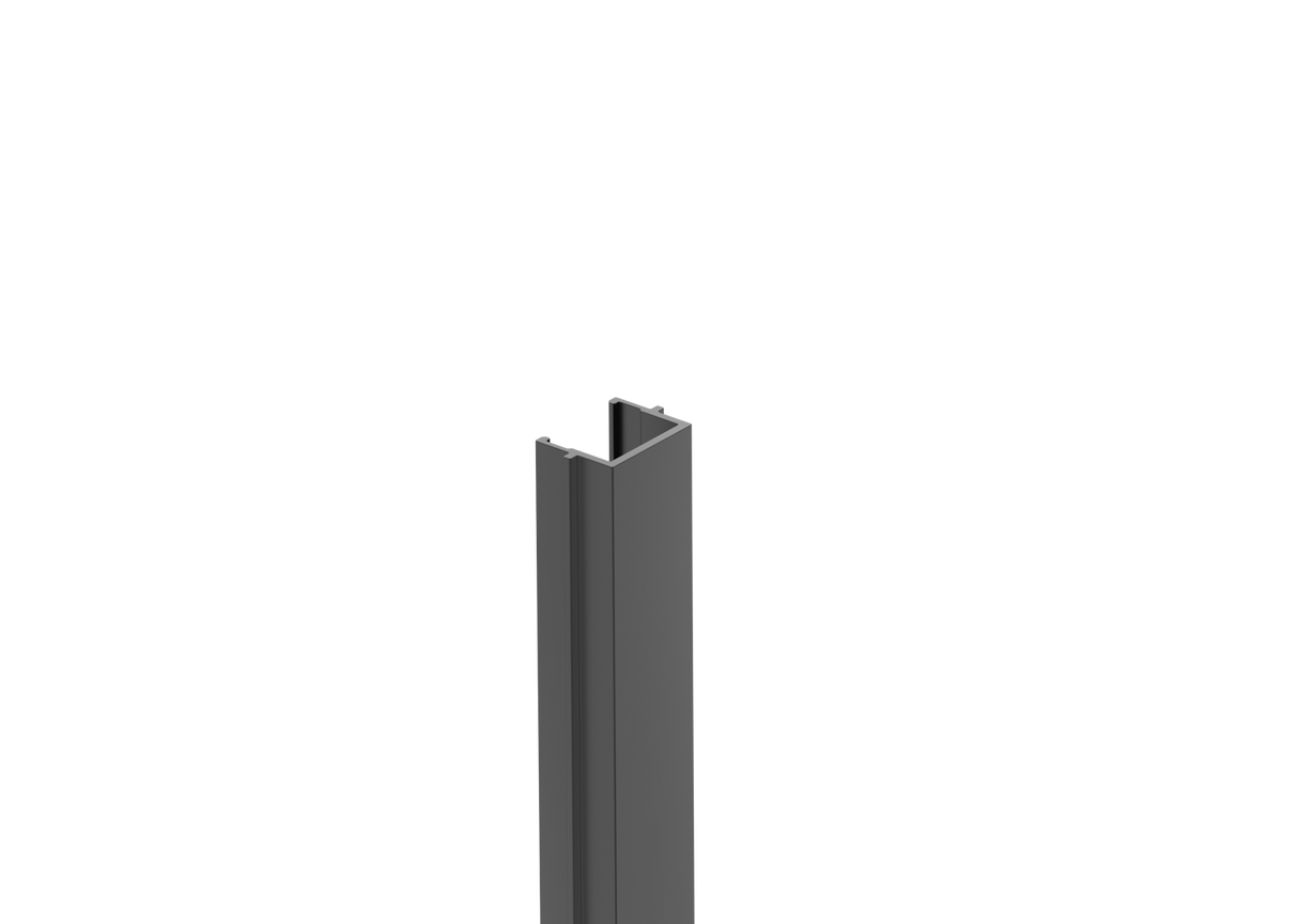 Narrow cover strip for post profiles and the U-adapter of the fencing system, 20 × 16 – 1.85 m – Anthracite RAL 7016