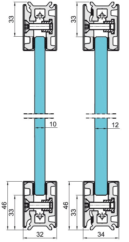 Zasklenie pevné -  set 3m profilu AISI 304, K320