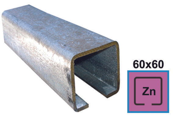 Profil vodiaci spodný Zn, 60x60x4mm, L3m