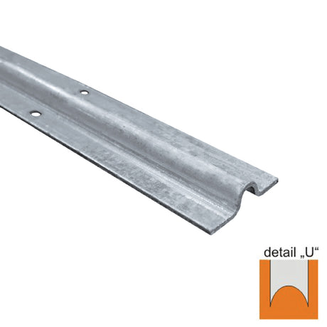 Koľajnička vodiaca spodná-U, Zn, 60x16mm, t3mm, L6