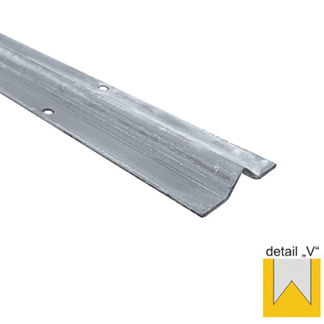 Koľajnička vodiaca spodná-V, Zn, 59,5x14,5mm, t3mm