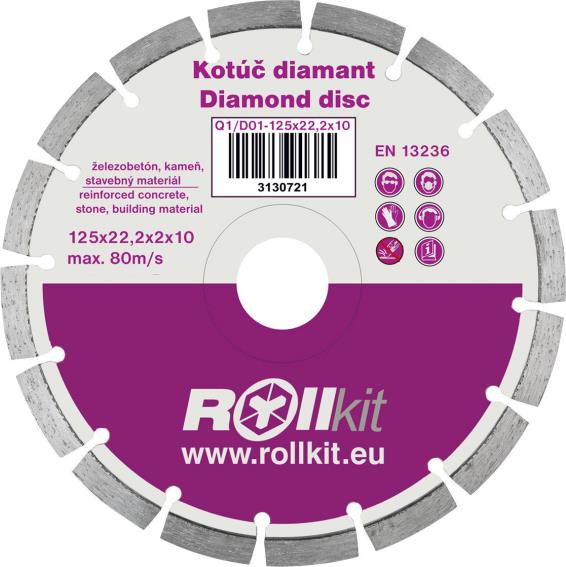 Kotúč diamantový 125x22,2x10mm