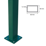 Stĺpik 60x40mm s pätkou ZnPVC 2000mm zelená