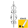 Tyč ozdobná h900, 12x12/12x6mm,b220