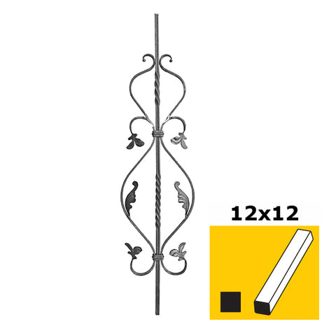 Tyč ozdobná h900, 12x12/12x6mm,b220